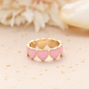Wholesale Jewelry New Colorful Ring for Women Glossy Dripping Love Heart Rings Peach Heart Ring Exquisite Wild Trend Jewelry