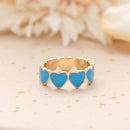 Wholesale Jewelry New Colorful Ring for Women Glossy Dripping Love Heart Rings Peach Heart Ring Exquisite Wild Trend Jewelry
