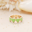 Wholesale Jewelry New Colorful Ring for Women Glossy Dripping Love Heart Rings Peach Heart Ring Exquisite Wild Trend Jewelry