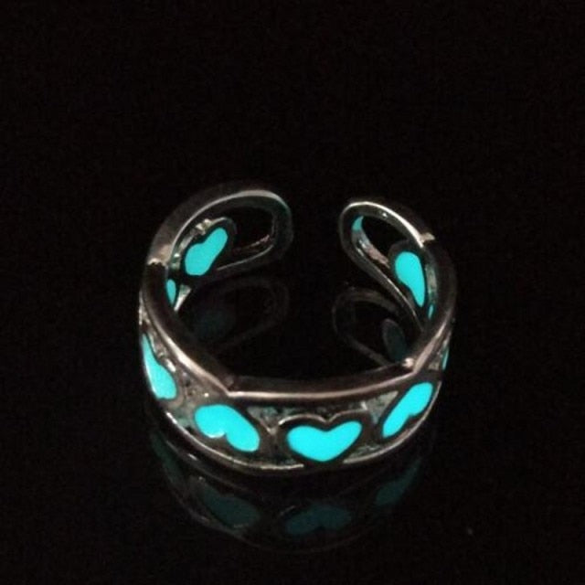 1 pcs Couple Luminous Finger Rings for Women Men Glowing In Dark Heart Lover Wedding Bands Women Girls Jewelry Gift Accessories