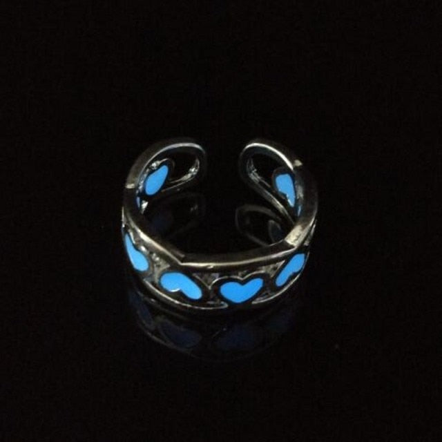 1 pcs Couple Luminous Finger Rings for Women Men Glowing In Dark Heart Lover Wedding Bands Women Girls Jewelry Gift Accessories