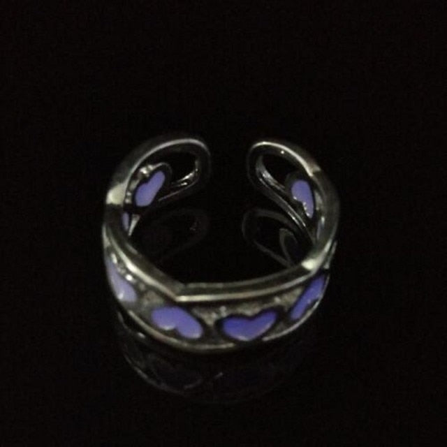 1 pcs Couple Luminous Finger Rings for Women Men Glowing In Dark Heart Lover Wedding Bands Women Girls Jewelry Gift Accessories
