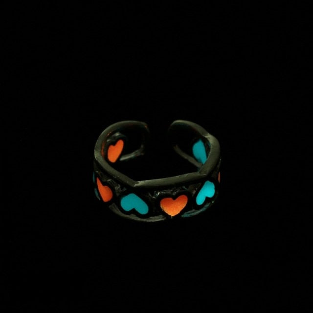 1 pcs Couple Luminous Finger Rings for Women Men Glowing In Dark Heart Lover Wedding Bands Women Girls Jewelry Gift Accessories