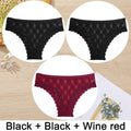 3PCS/Set Women Panties Sexy Underwear Lace Panties Lingerie Female Floral Lace Briefs Perspective Finetoo Design Ladies Pantys