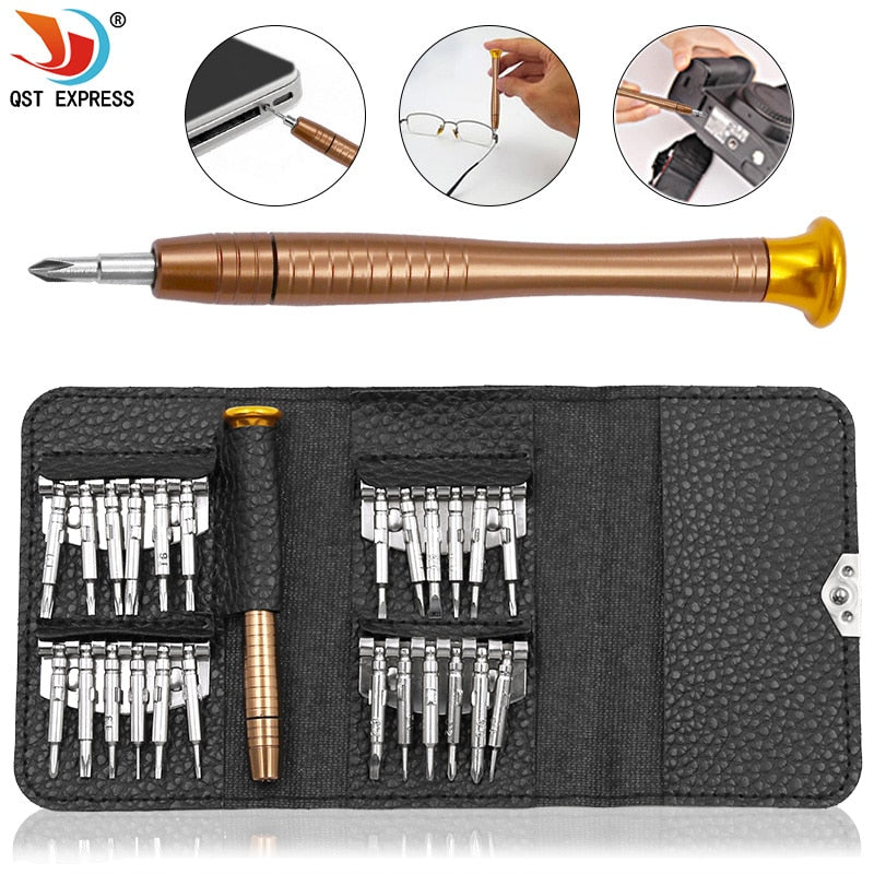 25pcs Pocket Precision Magnetic Screwdriver Set Mobile Phone Maintenance Tool Laptop Disassembly Hand Tool Portable