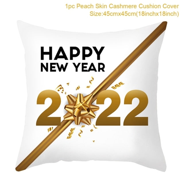 Christmas Cushion Cover Merry Christmas Decorations For Home 2021 Cristmas Ornament Pillow Case Xmas Navidad Gifts New Year 2022