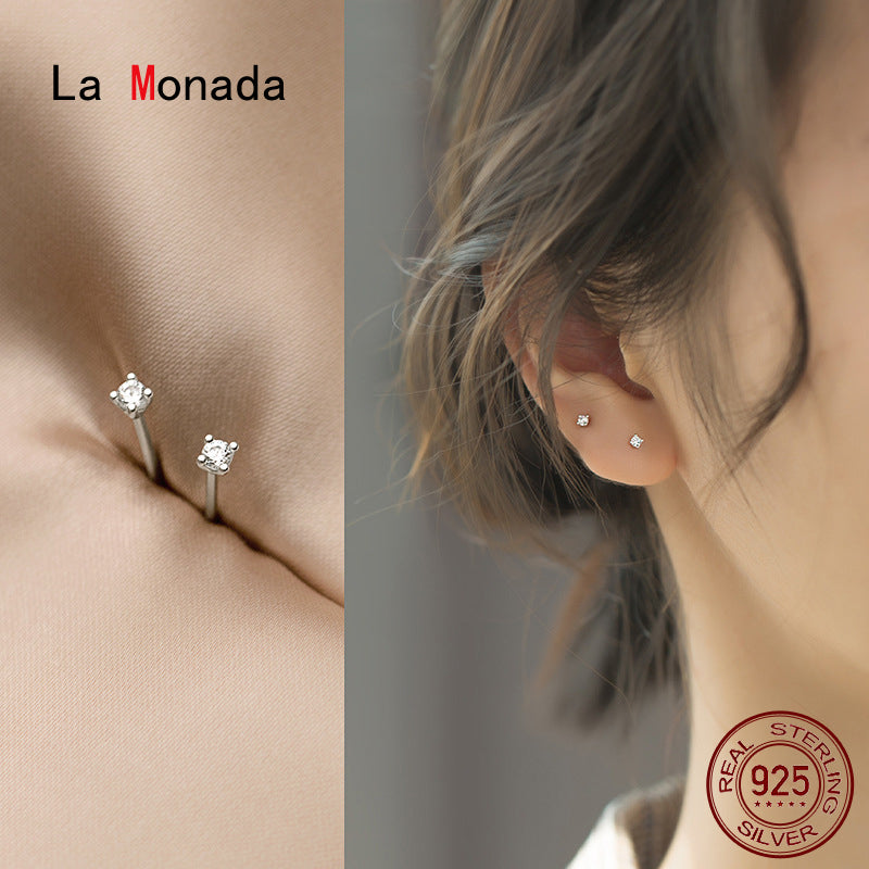 La Monada Bead Earrings Studs 925 Sterling Silver Fine Jewelry Minimalist Beautiful Stud Earrings For Women Silver 925 Korean