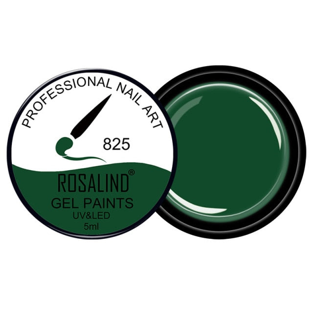 ROSALIND 5ML Painting Gel Varnish Nail Gel Polish Soak Off UV LED Top Coat Semi Permanent Nail Art Design For Manicure Polish