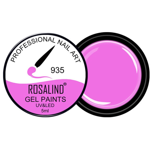ROSALIND 5ML Painting Gel Varnish Nail Gel Polish Soak Off UV LED Top Coat Semi Permanent Nail Art Design For Manicure Polish