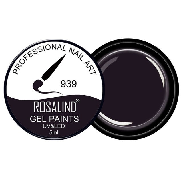 ROSALIND 5ML Painting Gel Varnish Nail Gel Polish Soak Off UV LED Top Coat Semi Permanent Nail Art Design For Manicure Polish