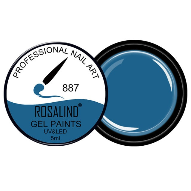 ROSALIND 5ML Painting Gel Varnish Nail Gel Polish Soak Off UV LED Top Coat Semi Permanent Nail Art Design For Manicure Polish