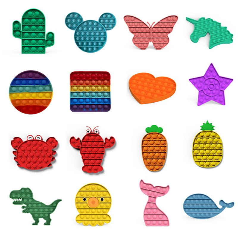 Hot Funny Fidget Toys Push Bubble Stress Relief Anti-stress Stress Reliever Toys For Adult Children Relieve Autism Sensory Toys