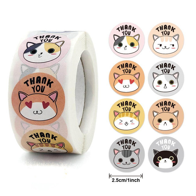 Stickers 500 pcs/roll Teacher Reward Sticker Fun Motivation animal Stickerfor School Teacher Student Stationery Stickers Kids