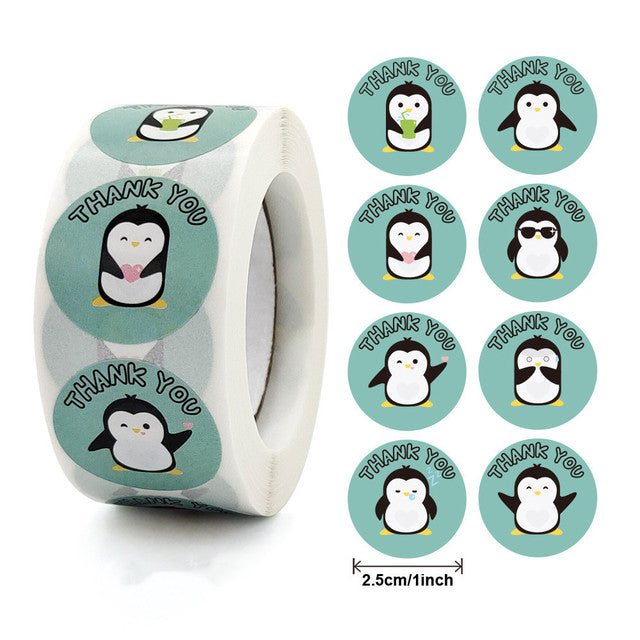 Stickers 500 pcs/roll Teacher Reward Sticker Fun Motivation animal Stickerfor School Teacher Student Stationery Stickers Kids