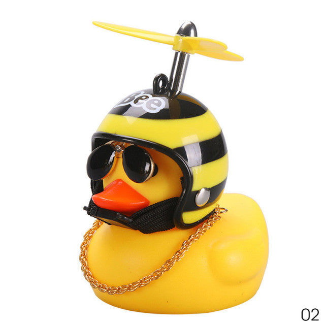 Car Goods Gift Broken Wind Helmet Small Yellow Duck Car Decoration Accessories Wind-breaking Wave-breaking Duck Cycling Decor