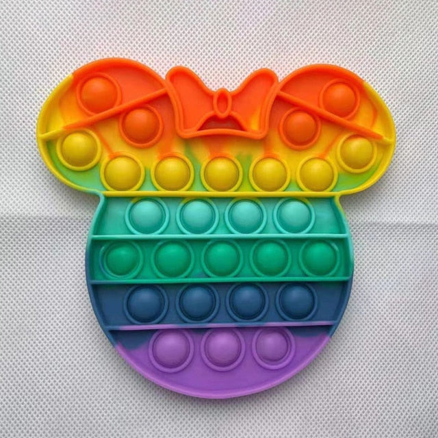 Hot Fidget Toys Rainbow Push Bubble Fidget Sensory Toy For Children With Autism Adults Funny Anti-stress Stress Relief Toys Gift
