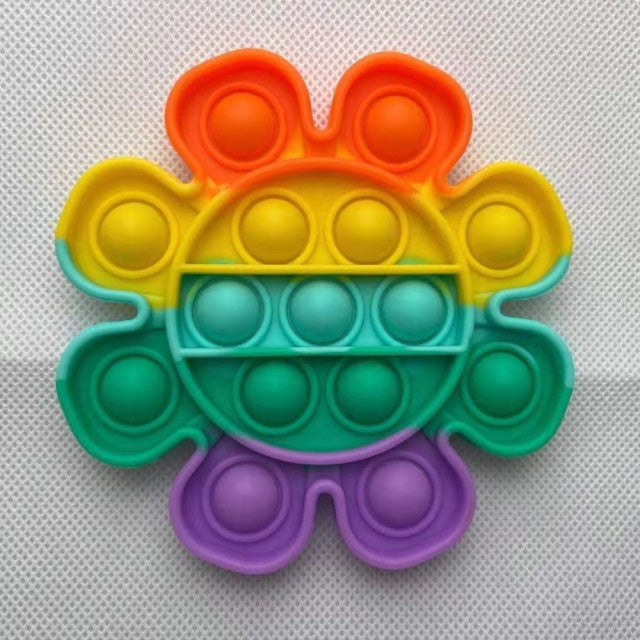 2021 New Hot Fidget Toys Push Bubble Silicone Toy Dinosaur Octopus Strawberry Ice Cream Stress Relief Sensory Toy For Kids Adult