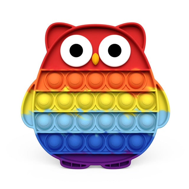 2021 New Hot Fidget Toys Push Bubble Silicone Toy Dinosaur Octopus Strawberry Ice Cream Stress Relief Sensory Toy For Kids Adult