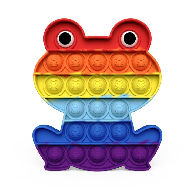 2021 New Hot Fidget Toys Push Bubble Silicone Toy Dinosaur Octopus Strawberry Ice Cream Stress Relief Sensory Toy For Kids Adult
