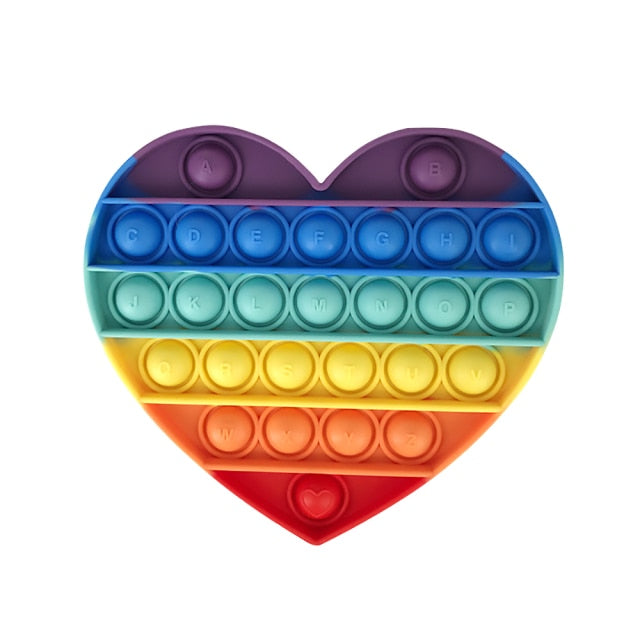 2021 New Hot Fidget Toys Push Bubble Silicone Toy Dinosaur Octopus Strawberry Ice Cream Stress Relief Sensory Toy For Kids Adult