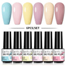 LILYCUTE 2/4/6 Pcs Gel Nail Polish Set 136Color Glitter Semi Permanent Hybrid Gel Varnish Base Top Coat Soak Off UV LED Nail Art