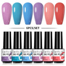 LILYCUTE 2/4/6 Pcs Gel Nail Polish Set 136Color Glitter Semi Permanent Hybrid Gel Varnish Base Top Coat Soak Off UV LED Nail Art