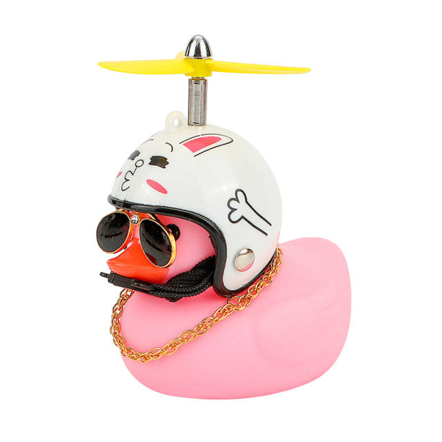 Helmet Broken Wind Small Pink Duck Car Goods Gift Pink Small Yellow Duck Cute Car Accessories Interior Auto Decoration Ornament