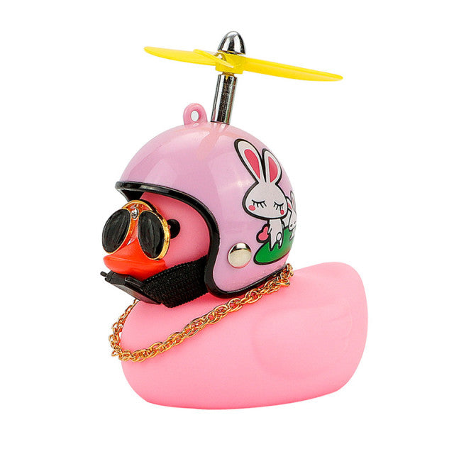 Helmet Broken Wind Small Pink Duck Car Goods Gift Pink Small Yellow Duck Cute Car Accessories Interior Auto Decoration Ornament