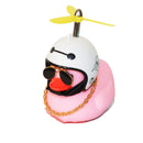Helmet Broken Wind Small Pink Duck Car Goods Gift Pink Small Yellow Duck Cute Car Accessories Interior Auto Decoration Ornament