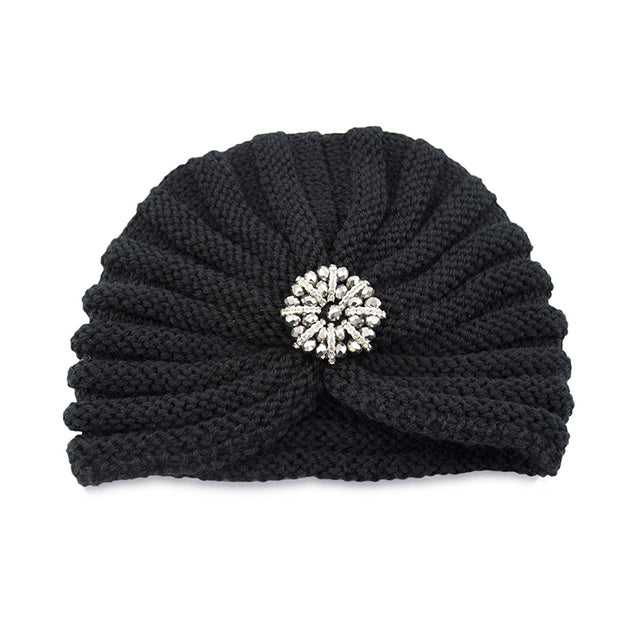 Women Autumn Winter Knot Bandana Turban Resuable Foldable Bonnet Hat Night Cap Sleep Head Cover Solid Color Headwrap Headscarf