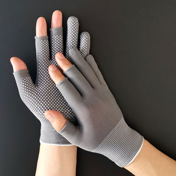 One Pair Anti-Slip Fishing Gloves Spring Summer Ice Cool Breathable Sunscreen Antiskid Open/Half Fingers Cycling Sport Gloves