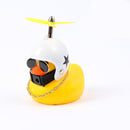 Car Duck With Helmet Broken Wind Pendant Small Yellow Duck Road Bike Motor Helmet Riding Cycling Accessories Without Lights