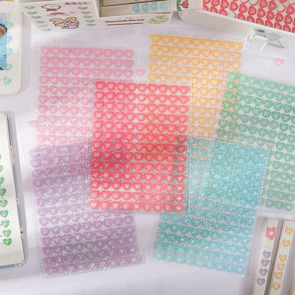 Love Symbol Series Laser Colorful Handbook Decoration Stickers Cute Journal Stationery Hand Account Happy Plan Sticker Art