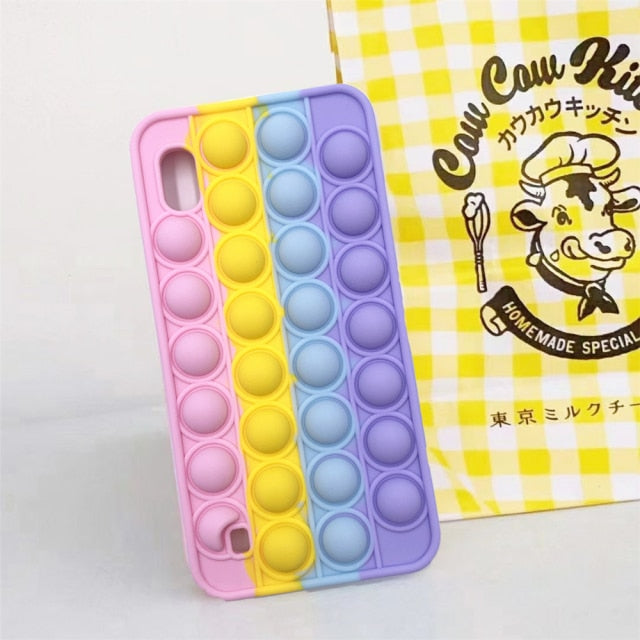 A11 A01 A50S Push Pop Bubble Fidget Toys Soft Case for Samsung A12 A10E A20E A30 A30S A02S A70 A50S Sensory Stress Reliver Coque