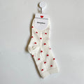Long Cute Socks Women Cotton Love Heart With Print Kawaii Beautiful Ladies Designer Socks High Art Warm Sokken Femme  Calze