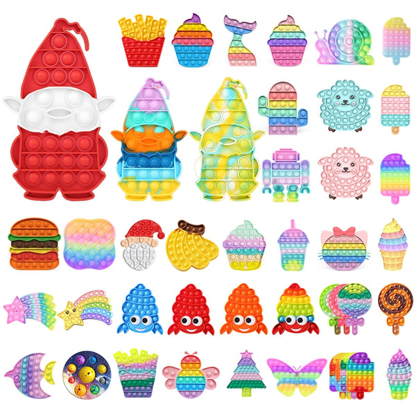 New Fidget Toys Antistress Toys Push Bubble Silicone for Children Adult Stress Reliever Squeeze Board Fidget Game frete grátis