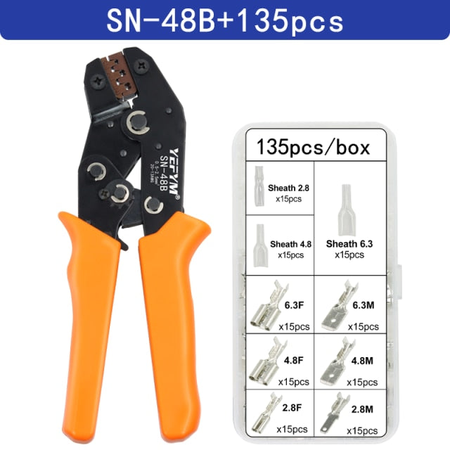 SN-48B crimping pliers 0.5-2.5mm² YEFYM high precision jaw with TAB 2.8 4.8 6.3 car terminals sets wire electrical hand tools
