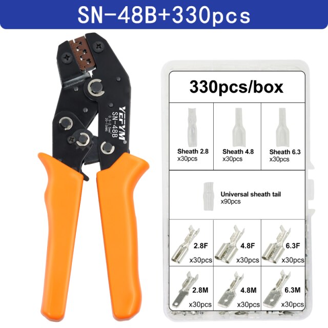 SN-48B crimping pliers 0.5-2.5mm² YEFYM high precision jaw with TAB 2.8 4.8 6.3 car terminals sets wire electrical hand tools