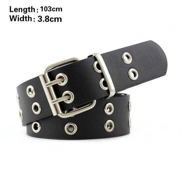 Fashion Alloy Women Belts Chain Luxury for Genuine Leather New Style Pin Buckle Jeans Decorative Ladies Retro Decorative Punk