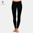 LETSFIND New Arrival Women Plus Size Leggings Solid Black High Waist Comfortable Breathe Freely Fitness Stretch Leggings