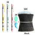 3+2+50PCS/Set Erasable Pen Refill Set  Washable Handle 0.5mm ink Erasable Pens Refill Rod For School Office