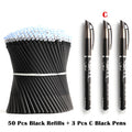 50+3 Pcs/Set 0.5mm Blue Black Ink Gel Pen Erasable Refill Rod Erasable Pen Washable Handle School Writing Stationery Gel Pens