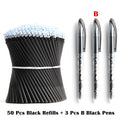 50+3 Pcs/Set 0.5mm Blue Black Ink Gel Pen Erasable Refill Rod Erasable Pen Washable Handle School Writing Stationery Gel Pens