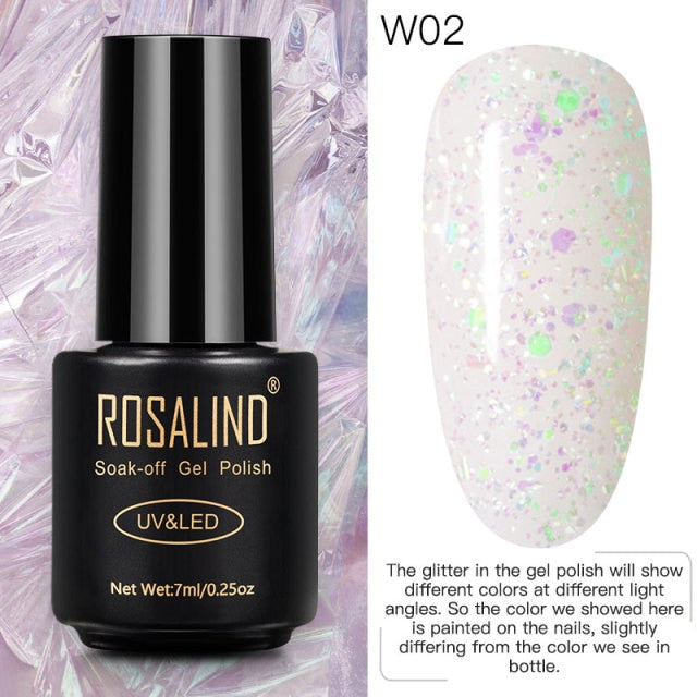 ROSALIND Gel Polish 7ml Gel Nail Polish All For Manicure Semi Permanent Soak Off Gel UV LED Varnishes Base Top Matte Coat