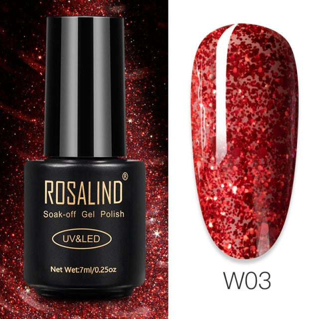 ROSALIND Gel Polish 7ml Gel Nail Polish All For Manicure Semi Permanent Soak Off Gel UV LED Varnishes Base Top Matte Coat