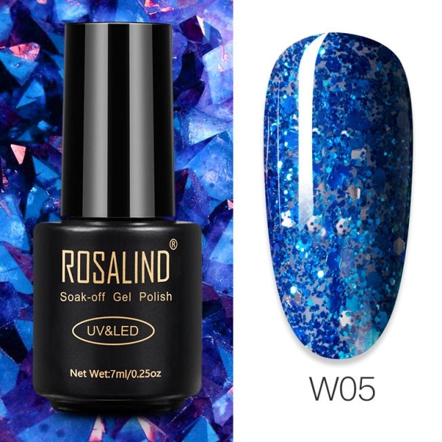 ROSALIND Gel Polish 7ml Gel Nail Polish All For Manicure Semi Permanent Soak Off Gel UV LED Varnishes Base Top Matte Coat