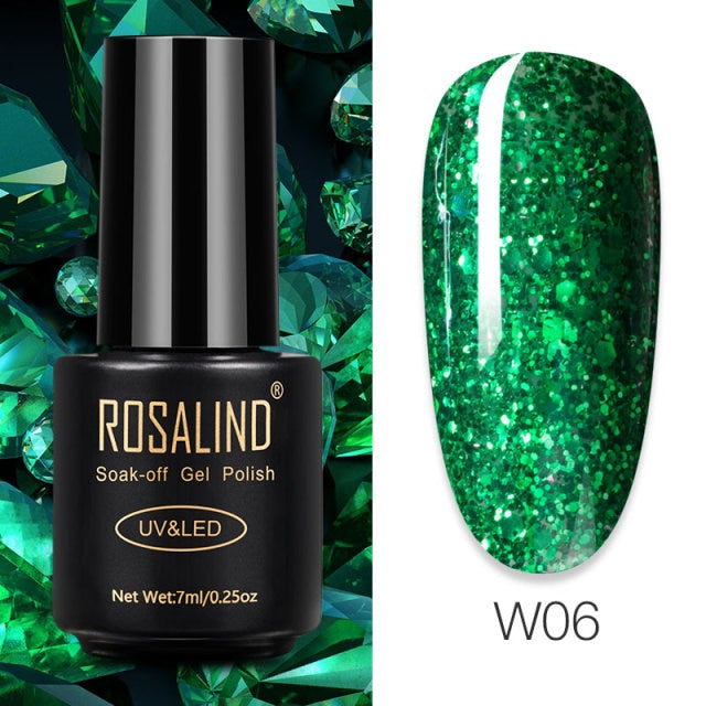 ROSALIND Gel Polish 7ml Gel Nail Polish All For Manicure Semi Permanent Soak Off Gel UV LED Varnishes Base Top Matte Coat