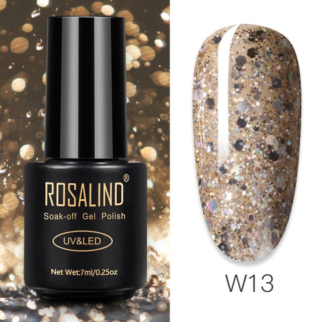 ROSALIND Gel Polish 7ml Gel Nail Polish All For Manicure Semi Permanent Soak Off Gel UV LED Varnishes Base Top Matte Coat