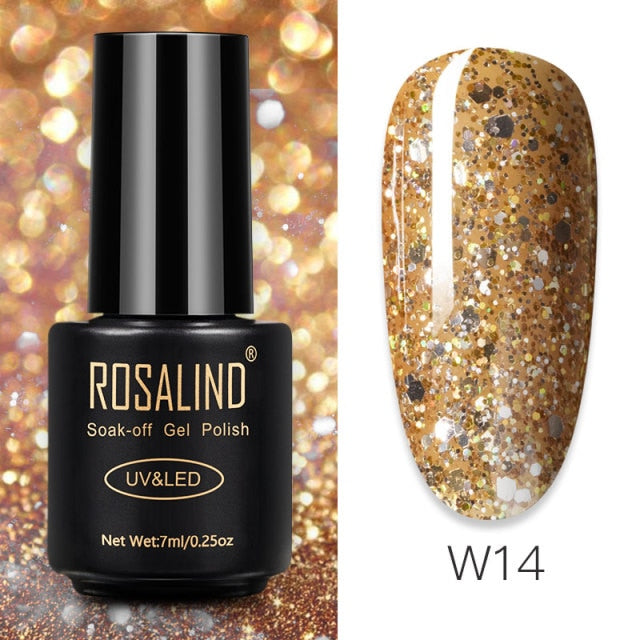 ROSALIND Gel Polish 7ml Gel Nail Polish All For Manicure Semi Permanent Soak Off Gel UV LED Varnishes Base Top Matte Coat