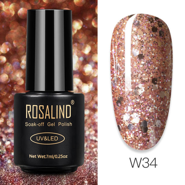 ROSALIND Gel Polish 7ml Gel Nail Polish All For Manicure Semi Permanent Soak Off Gel UV LED Varnishes Base Top Matte Coat
